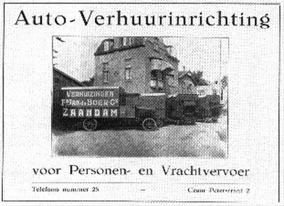 Advertentie voor het verhuisbedrijf Jan de Boer